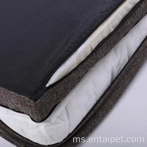 Katil Bolster Rectangular Bulu Anjing Anjing Mewah